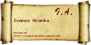 Ivanov Aranka névjegykártya